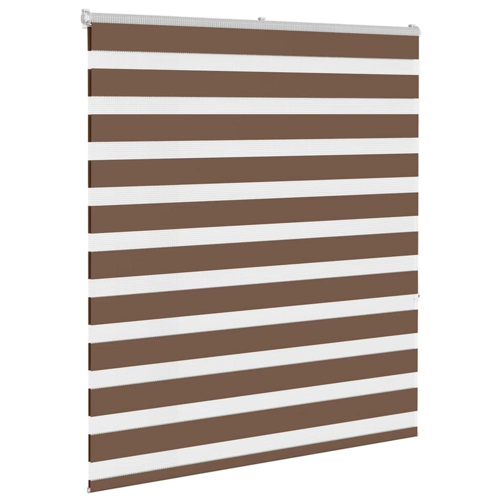Doppelrollo Braun 130x150 cm Polyester, Jalousie Rollo Plissee Raffrollo mit Sichtschutz Sonnenschutz Verdunkelung, Blickdicht, Klemmfix ohne Bohren für Schlafzimmer Wohnzimmer Büro innen