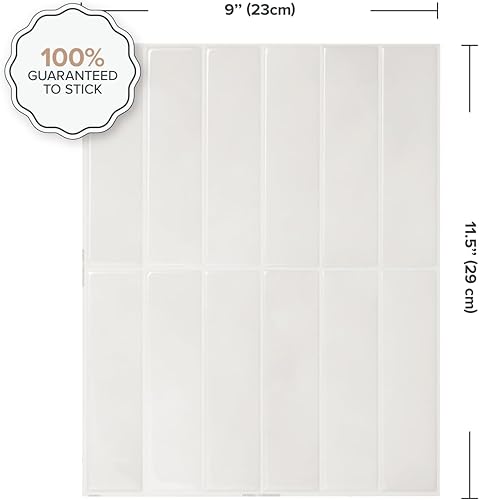 Miniatura 2 de SMART TILES Protector contra salpicaduras para despegar y pegar, 5 hojas de 11.43 x 9 pulgadas, adhesivo 3D para cocina, baño, azulejos de pared