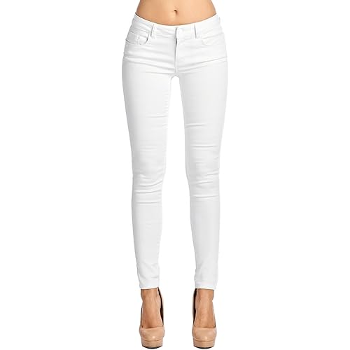 2LUV Women's Stretchy 5 Pocket Skinny Color Uniform Pants
