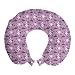 ABAKUHAUS Navicella spaziale Cuscino da Viaggio, Rockets nuvole e stelle, Accessorio in Schiuma di Memoria per Viaggio, 30 cm x 30 cm, Pallido Viola Bianco