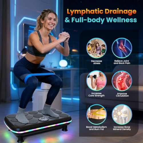 AXV Vibration Plate Exercise Machine Fitness Platform Body Vibrating Board | Powerful 200W Oscillating 120 Level Curved Design Shake Plate for Lymphatic Drainage Recovery Whole Body Toning With Handles - image 7