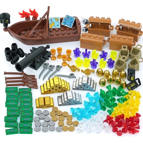 MALEKO Money Pirate Ship Treasure Accessories Bank Building Blocks Parts