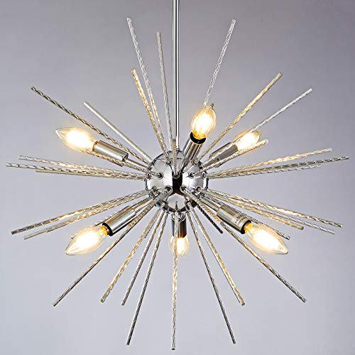 Lycklig Sputnik Chandeliers, Modern Chandelier Starburst Chandelier 6-Lights Art Chandelier Light Fixutres Aluminum Pendant Lighting Chandeliers For Dining Room, Living Room, Kitchen, Bedroom, Porch #TOP7