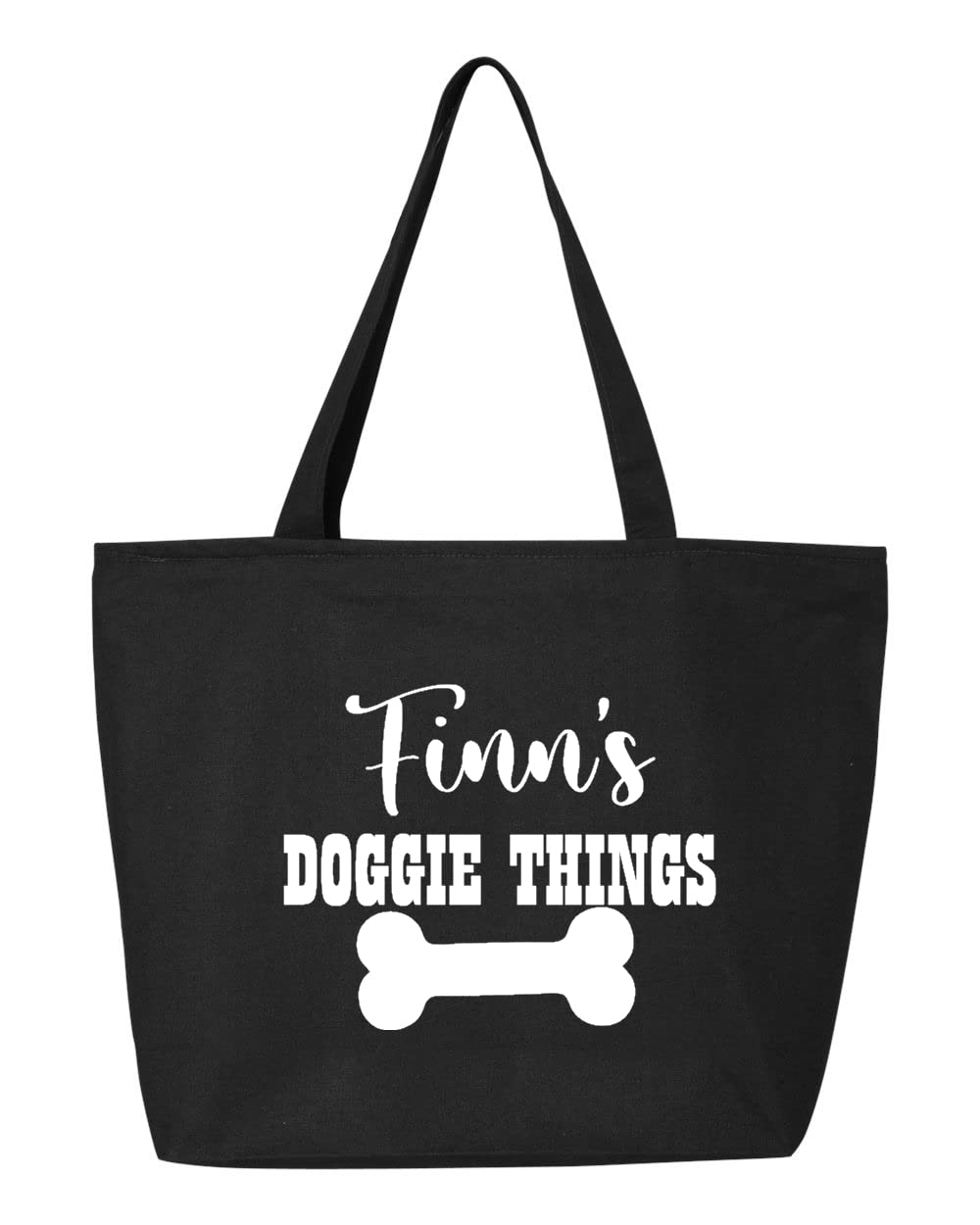 Custom Dog Owner Zippered Canvas Bag, Gift for Dog Mom Gift,Personalized Dogs Lover