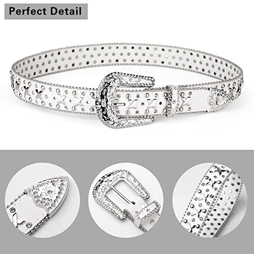 UnFader Bling Rhinestone Belts for Women, Fashion Cowgirl Western Studded Belts for Jeans Pants2