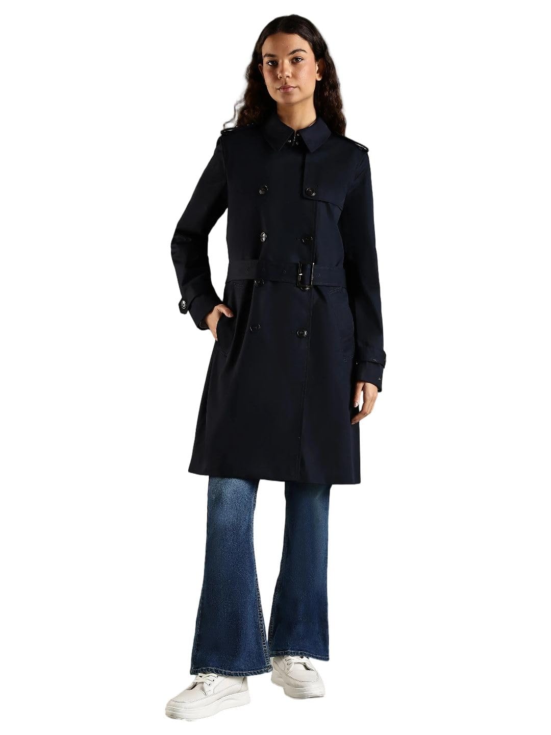 tommy hilfiger Slim fit cotton spread collar double-breasted coat-picture-54