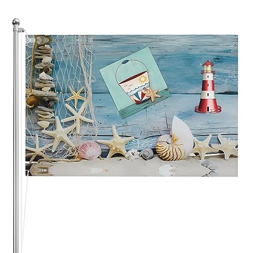 Drapeau de plage phare en tissu noble et double impression premium
