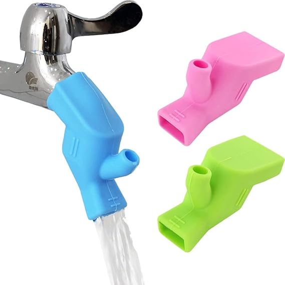 Woffely 2 Pc's Faucet Tap Extension Tap Extender Sink Tap Extension for Kitchen Silicone Faucet Extender Faucet Accessories Multicolor