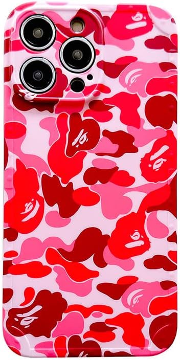 Camo Case Compatible with iPhone 14 Plus Case,Camouflage Trendy Pattern for iPhone Case, Slim Soft IMD Fashion Cool Case for Men Boy Teen(14 Plus-Pink)