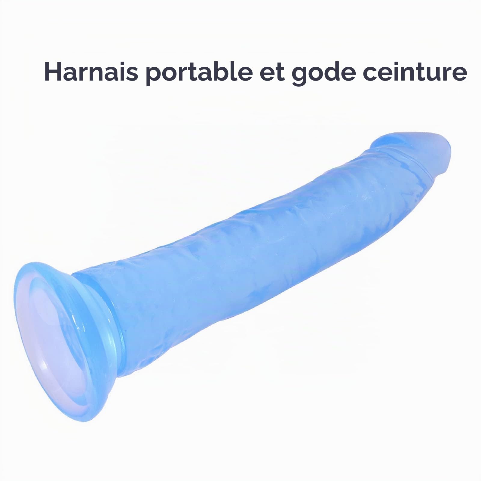 Godes ceintures, Strap On cristal Gelée avec Ventouse, imperméable Réglable Harness, Souple Sex Toys pour Femmes,Hommes lesbien G spot