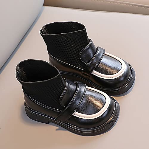 EnJoCho Girls Winter Boots Girls School Leather Shoes Toddler Girls Boots Little Kid Shoes Booties Casual Shoes for 2-8Years4