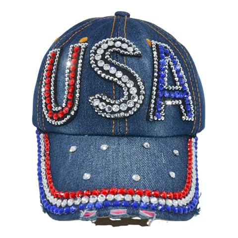 Popfizzy Patriotic Rhinestone Baseball Cap Cover