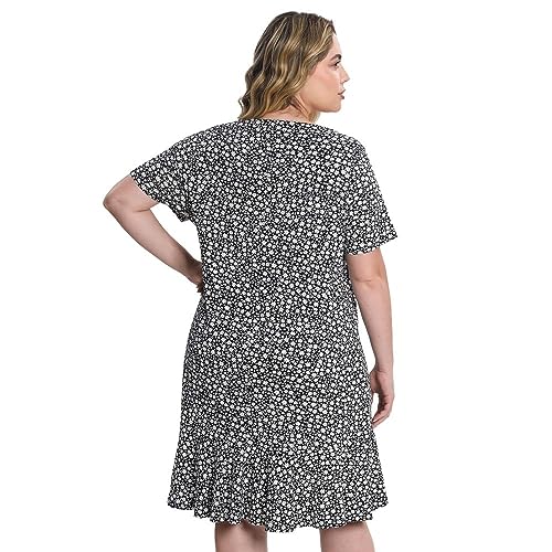 Vestido Plus Size Estampado Secret Glam Preto Plus G3