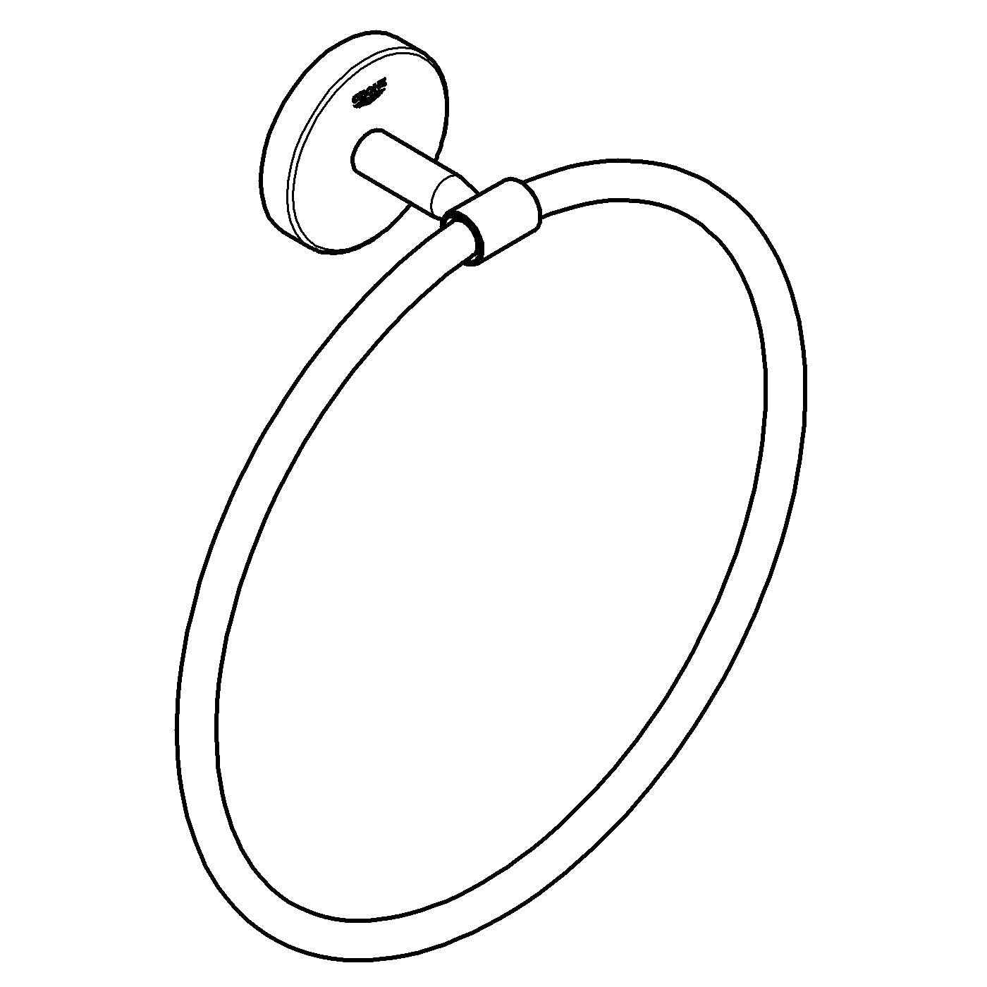 Grohe Start Cosmopolitan QuickFix - Toallero Individual de argolla, Cromo, para Pegar (Pegamento QuickGlue A1) o atornillar, Ref. 41167000