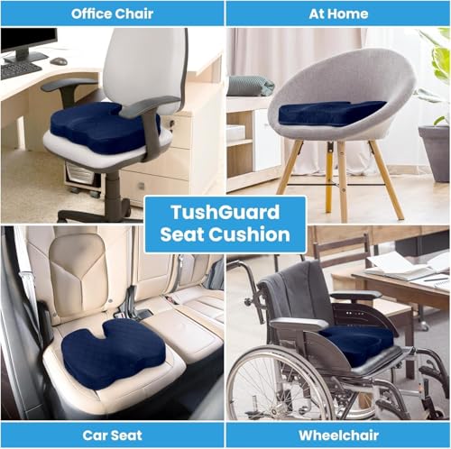 Image of Rylan Cotton Orthopedic Coccyx Cushion for Tailbone Pain Car SeatCushions for Chair Tailbone Pillow for Sitting SeatCushion for Car Driving Seat Sitting Pillow Coccyx Seat Cushion for Chair (Blue)'