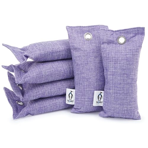 biped FRESH! Plantillas desodorantes de carbón de bambú para zapatos - secador de zapatos natural - eliminador de olores para zapatos malolientes z2811(6 piezas, violeta)