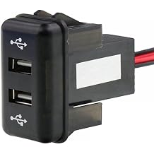 Universal Dual USB Car Charger Power Socket with LED Light Compatible with FH FH12 Compatibility