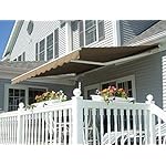 MCombo 10x8 Feet Manual Retractable Patio Door Window Awning Sunshade Shelter Outdoor Canopy (Coffee Brown) - Image 2