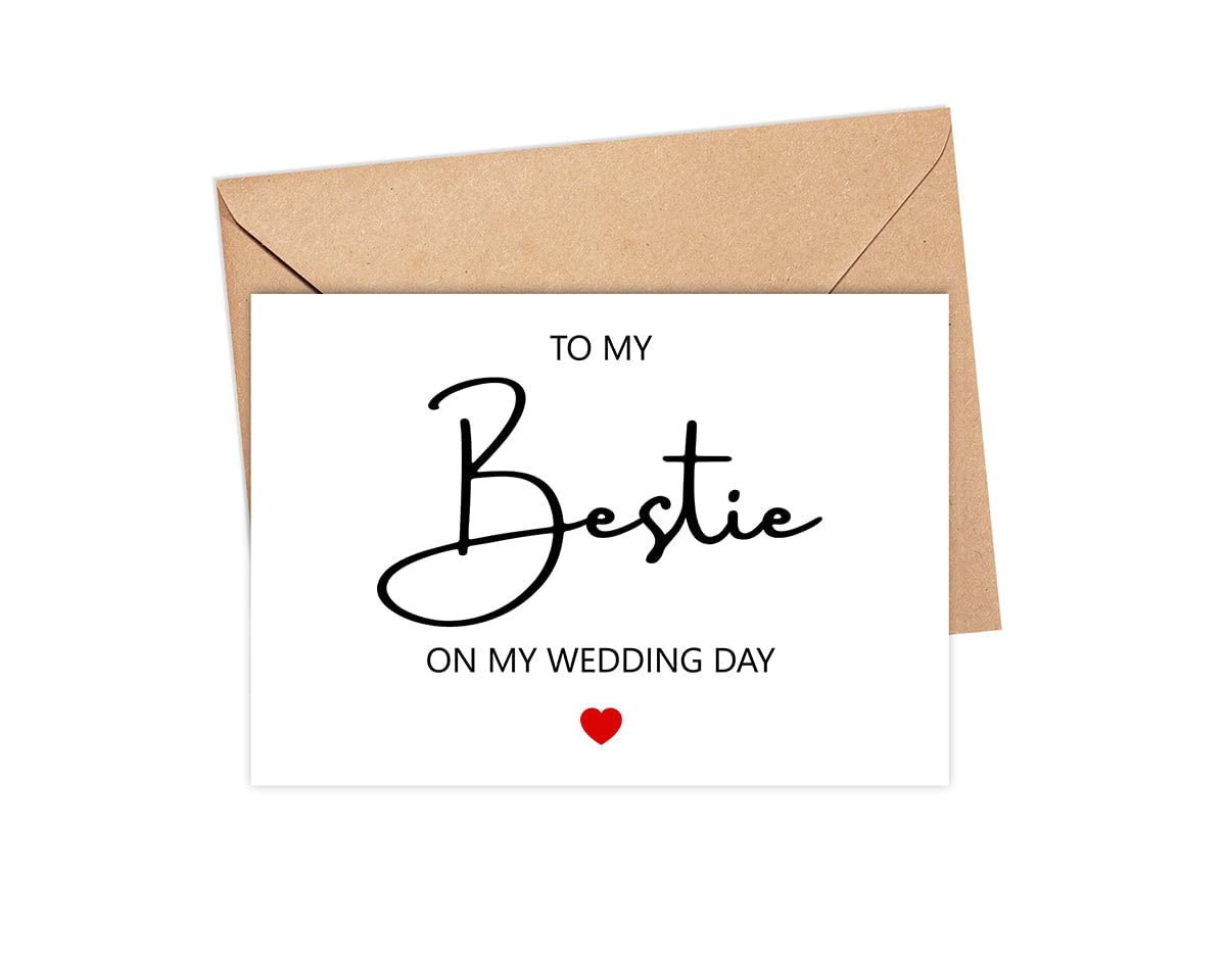 AcevedoDesign To My Bestie On My Wedding Day Card - To My Bestie Card - Wedding Day Card To Bestie - Card For Bestie On My Wedding Day - Wedding