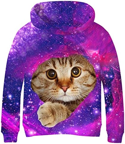 SAYM Big Girls Galaxy Fleece Pockets Sweatshirts Jacket Pullover Hoodies NO30 M