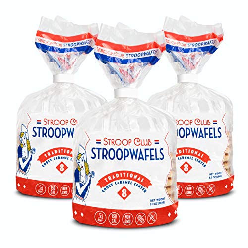 Stroop Club Authentic and Traditional Stroopwafel with Dutch Caramel (24 Wafels)