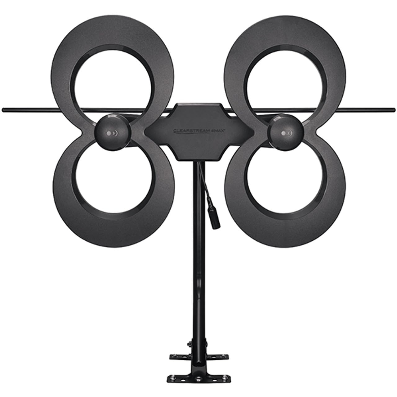Antennas Direct ClearStream 4MAX Indoor Outdoor TV Antenna, UHF VHF, Multi-Directional, 70+ Mile Range, 4K 8K UHD, NEXTGEN TV – w/ 20-inch Mast (Black)