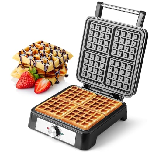 UVFAST Waffles Maker 4 Belgian Square
