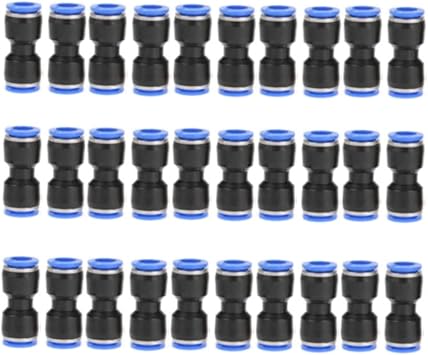 Straight Push Connectors, Quick Release Plastic Push to Connect Fittings Kit, 10 Pcs Pneumatic Connectors Air Line Fittings for 1/2 Tube 2 Way