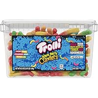 Trolli Sour Brite Crawlers, Gummy Worms Sour Candy, 3.96 Pound Tub