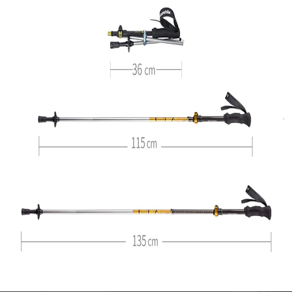 GSP Bastones para Caminar Fibra de Carbono Barras de Alpinismo Plegables para Exteriores, ultraligeras, telescópicas, Cinco Bastones para Caminar Motos de Escalada de montaña,Green