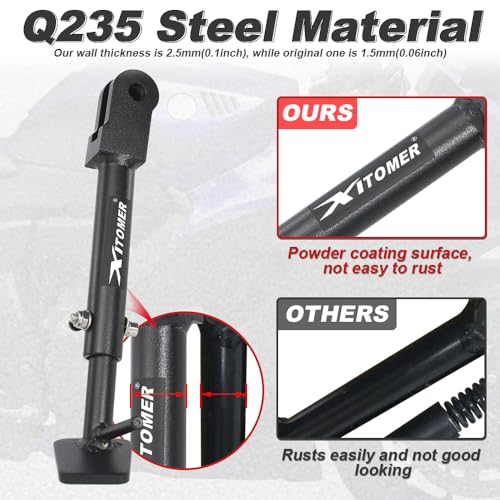 Image of xitomer 0-3 inch Adjustable Kickstand Fit for YZF-R7 2022 2023 2024 2025 2026 Motorcycle Adjustable Side Stand Fit for YZF R7 Foot Side Support