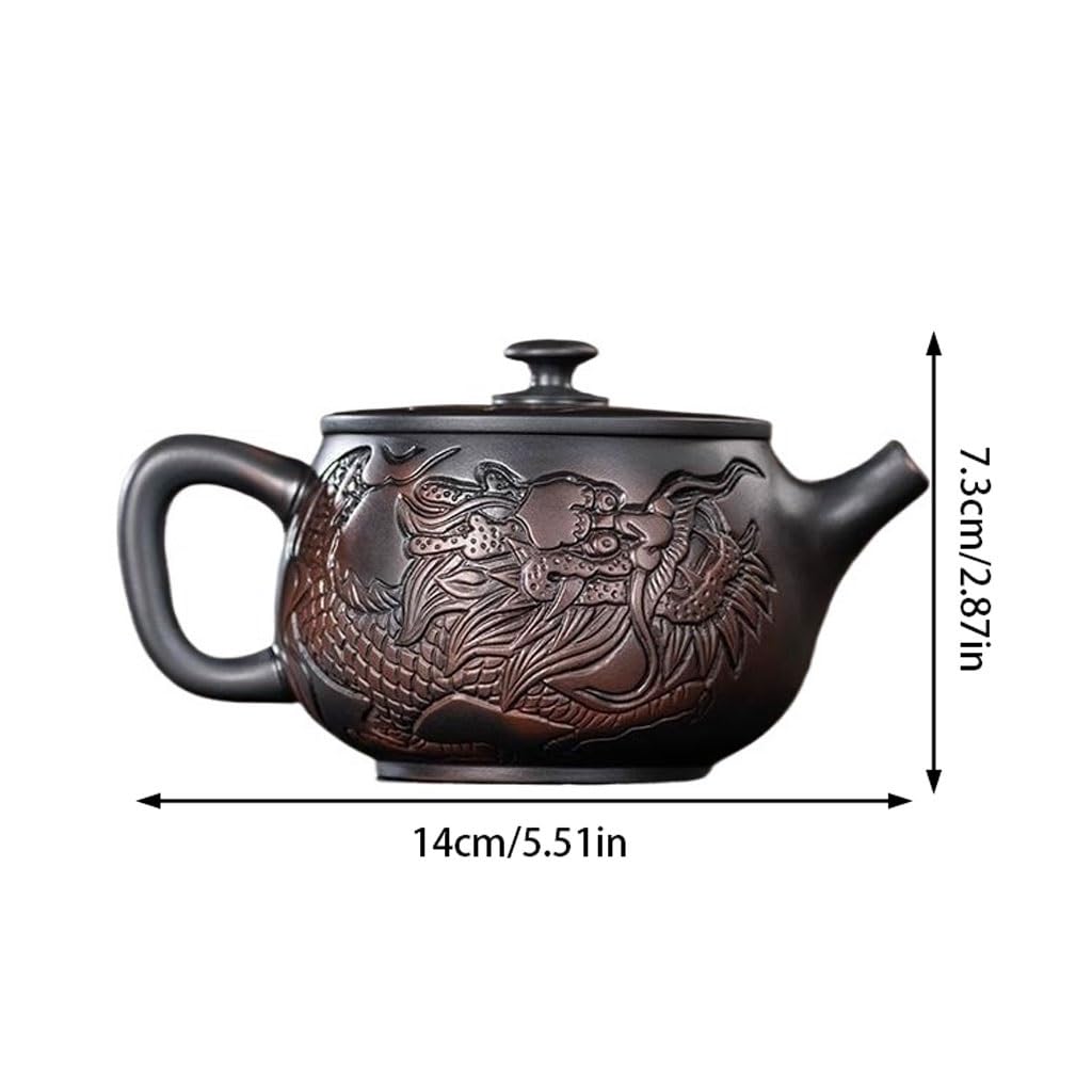 Czajniczek do herbaty popołudniowa herbata 250 ml ręcznie rzeźbiony domowy czajniczek Kung Fu zestaw do herbaty taca na herbatę dekoracja mały czajniczek