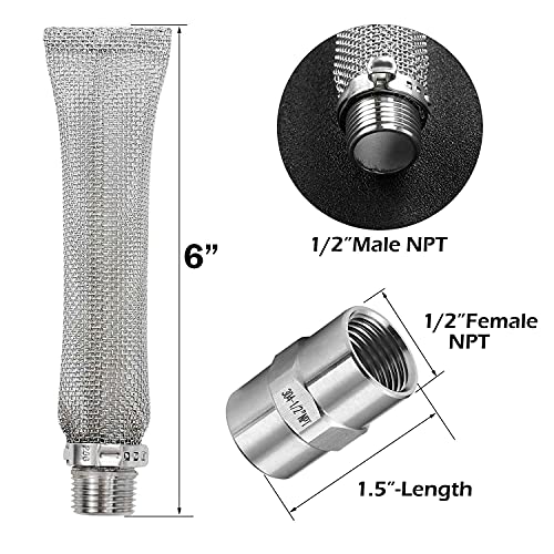 6-inch Bazooka Screen Boil Screen,Reusable Stainless Steel 304 Filter Tube by LitKiwi - Used condition - Image 2