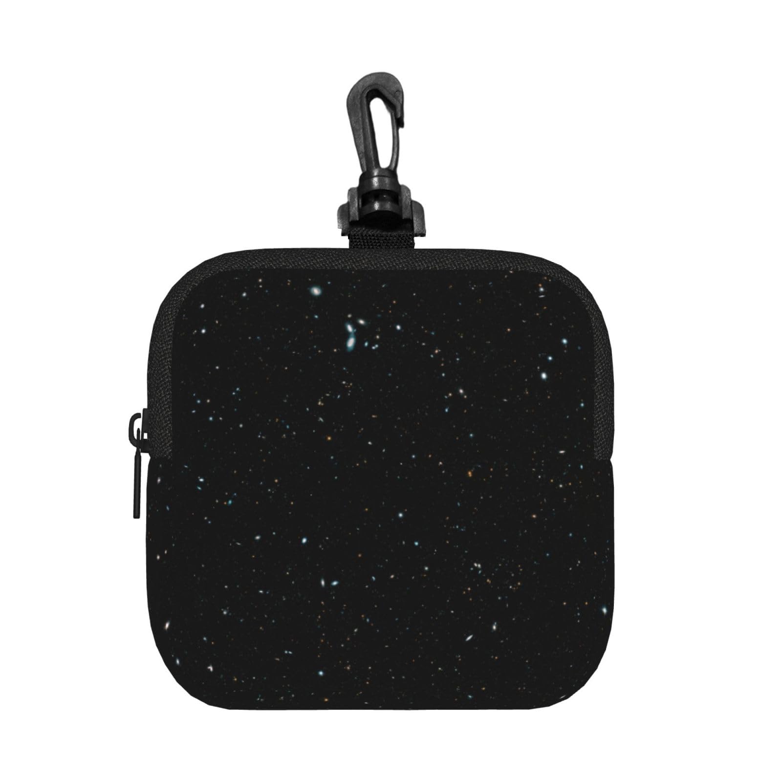 Ercgad Unisex Black Glitter Print Square Storage Bag Travel Toiletry Cosmetic Organizer Pouch Lightweight Reusable