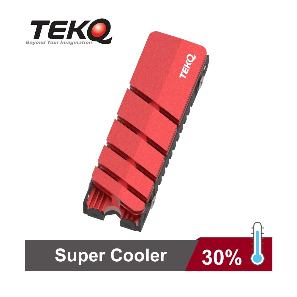 M.2 2280 SSD Kühlkörper, doppelseitiger Kühlkörper, mit Thermo-Silikon-Pad für PC M.2 PCIE NVMe SSD oder M.2 SATA SSD (RED)