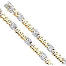 14k Yellow Gold 9.5 mm Yellow Gold Men's Miami Cuban Royal Link Bracelet Box Clasp Real 14K Yellow Gold