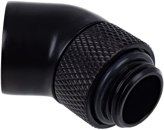 Alphacool 17246 Eiszapfen Angled Adaptor 45° rotatable G1/4 Outer Thread to G1/4 ínner Thread - deep Black Water Cooling Fittings