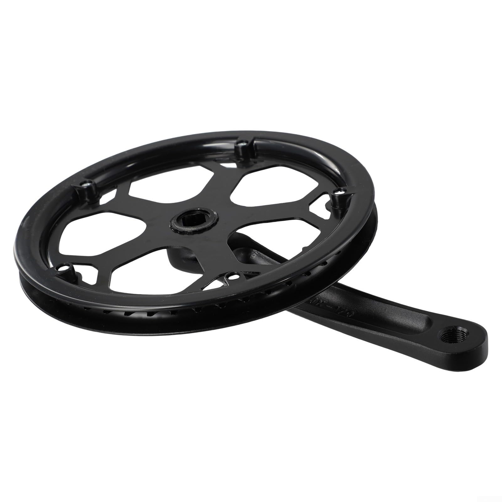 Caswynlife Single Chainring Bike Crankset 170mm Square Hole 40T 48T 52T With Chain Guard, For Road MTB Fixie Electric Bicycle Crank Arm Set(48T)