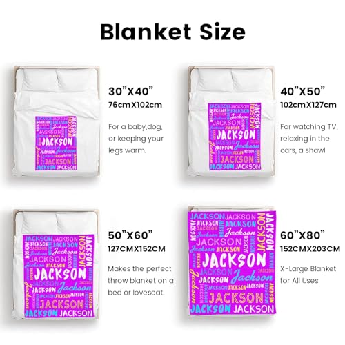 Personalized Name Blanket Customized Baby Blankets for Girls Boys Adults Monogrammed Blankets and Throws Christmas Birthday Mothers Fathers Valentines Day Gift
