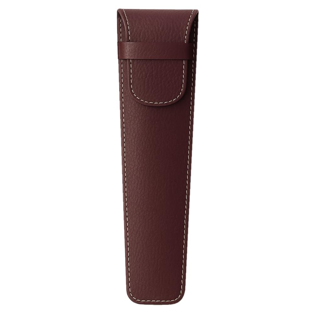 Space Home - Fan Holder with Flap - Leather Fan Case - Fan Protector Case - Protective Bag - Leather Case for Small Objects (Cherry)