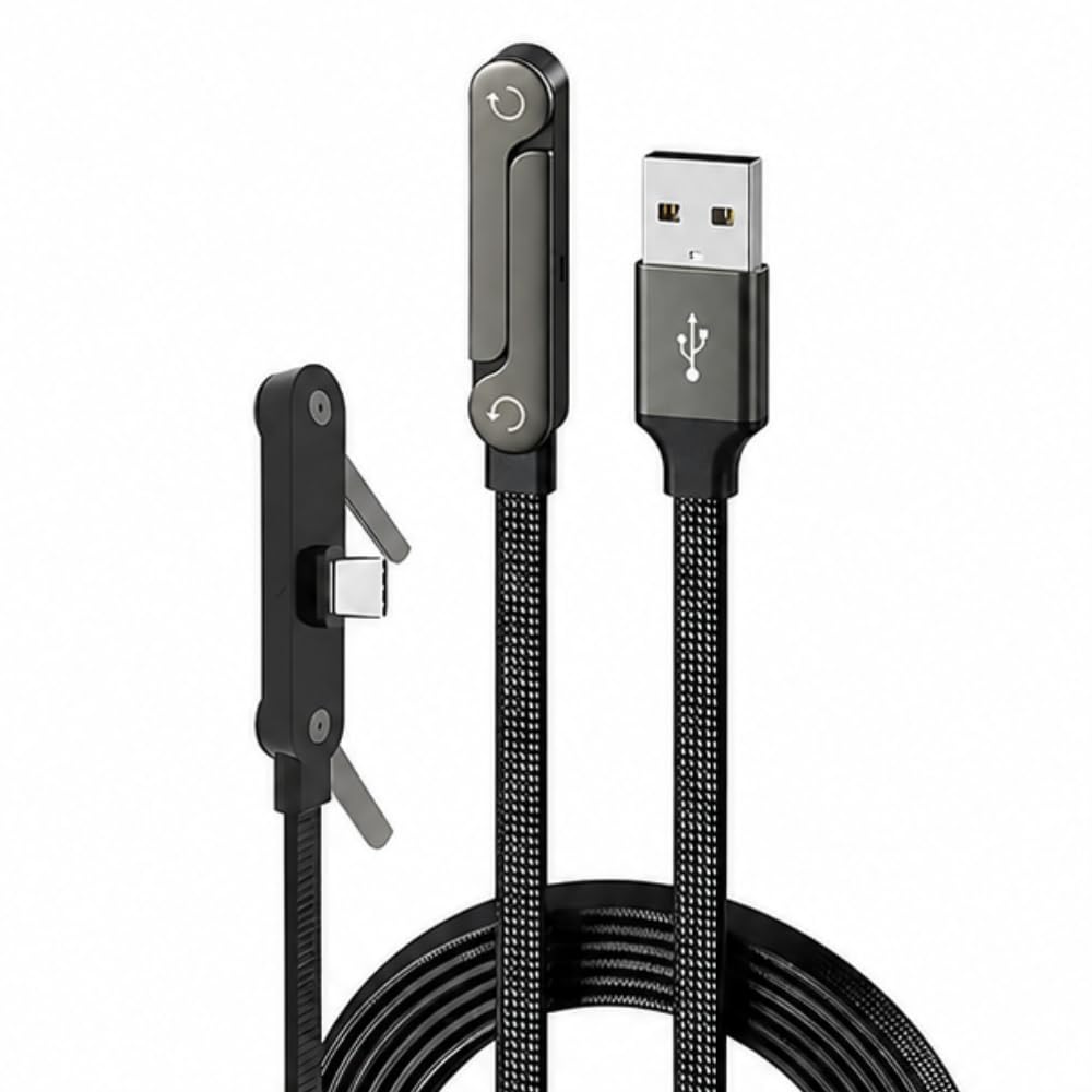 65W USB A to USB C Fast Charging Cable with Foldable Phone Stand, 1.5M Flat Unbreakable Nylon Braided, 480Mbps, Compatible with iPhone 17/16/15 Series, Samsung, iPad & Laptops-picture-45