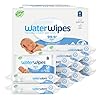 WaterWipes Plastic-Free Original Baby Wipes, 99.9% Water Based Wipes, Unscented & Hypoallergenic for Sensitive Skin, 60 Count (Pack of 12), Packaging May Vary