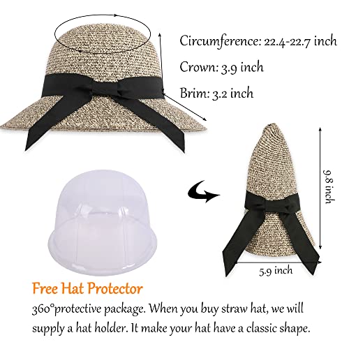 Summer Sun Hats For Women With Uv Protection Womens Upf 50 Wide Brim Hat Bucket Hat Foldable Straw Beach Hats For Women Travel Upf 50+ Pool Adult Sun Hat,Brown #TOP2