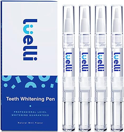 LUELLI Professional Teeth Whitening Pen for a White Smile - 4 Tooth Stain Remover Gel Pens with 35% Carbamide Peroxide - Home Dental Products for Sensitive Teeth