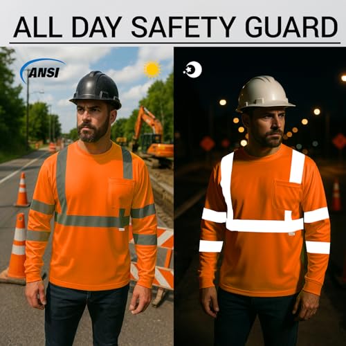 3Pack Hi-Vis Safety Shirts Reflective ANSI Certified Night Visibility by UCC LIFE - Image 3