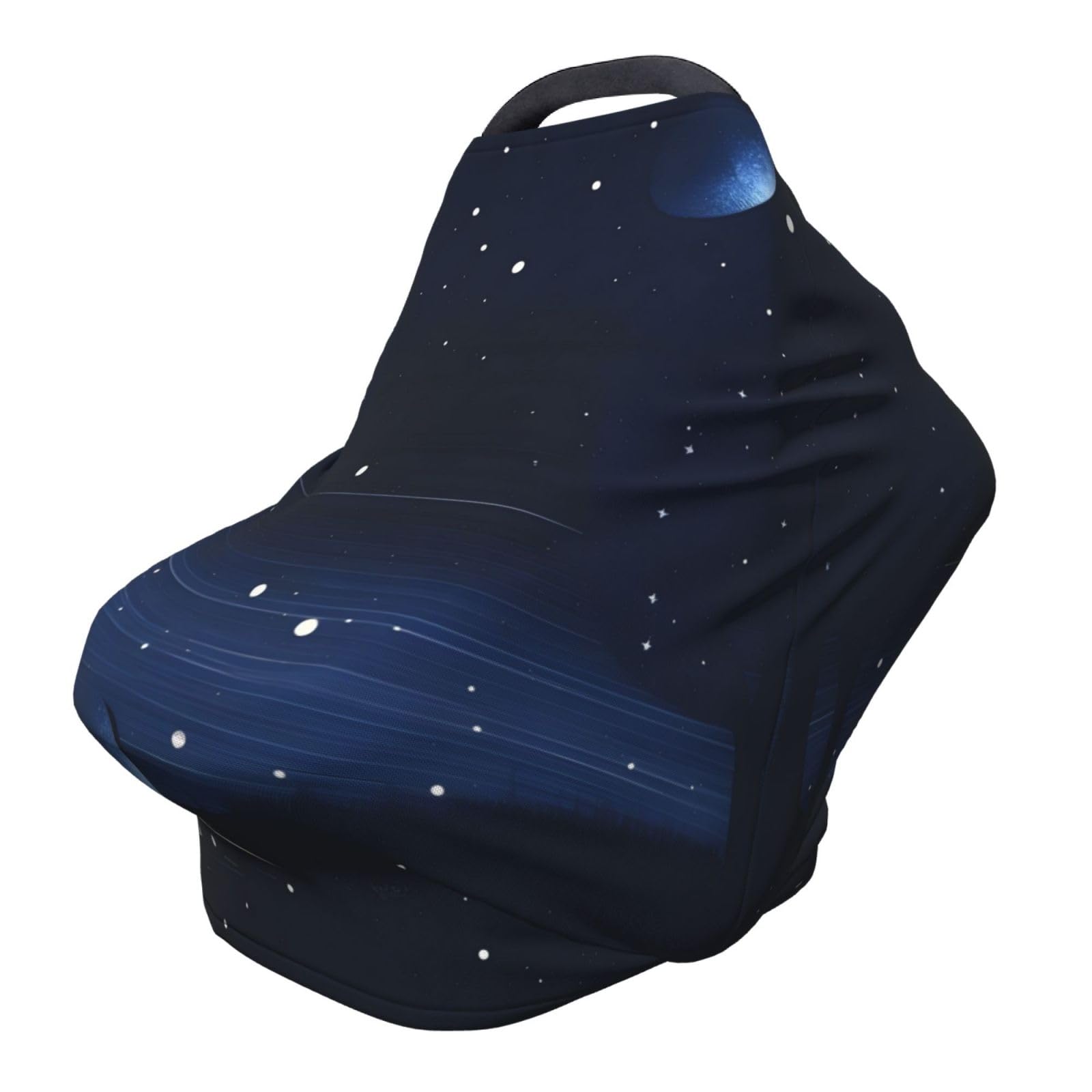 XZDHYZ Dark Blue Night View Versatile full-print Stroller Chair Cover/Nursing Cover, specially designed for your baby, Black