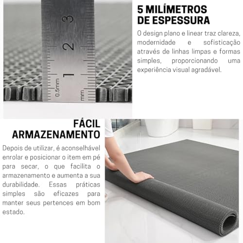 Tapete Antiderrapante Para Banheiro, Chuveiro, Box, Piscina, Áreas Molhadas (Onda Cinza, 0,60 X 1,00