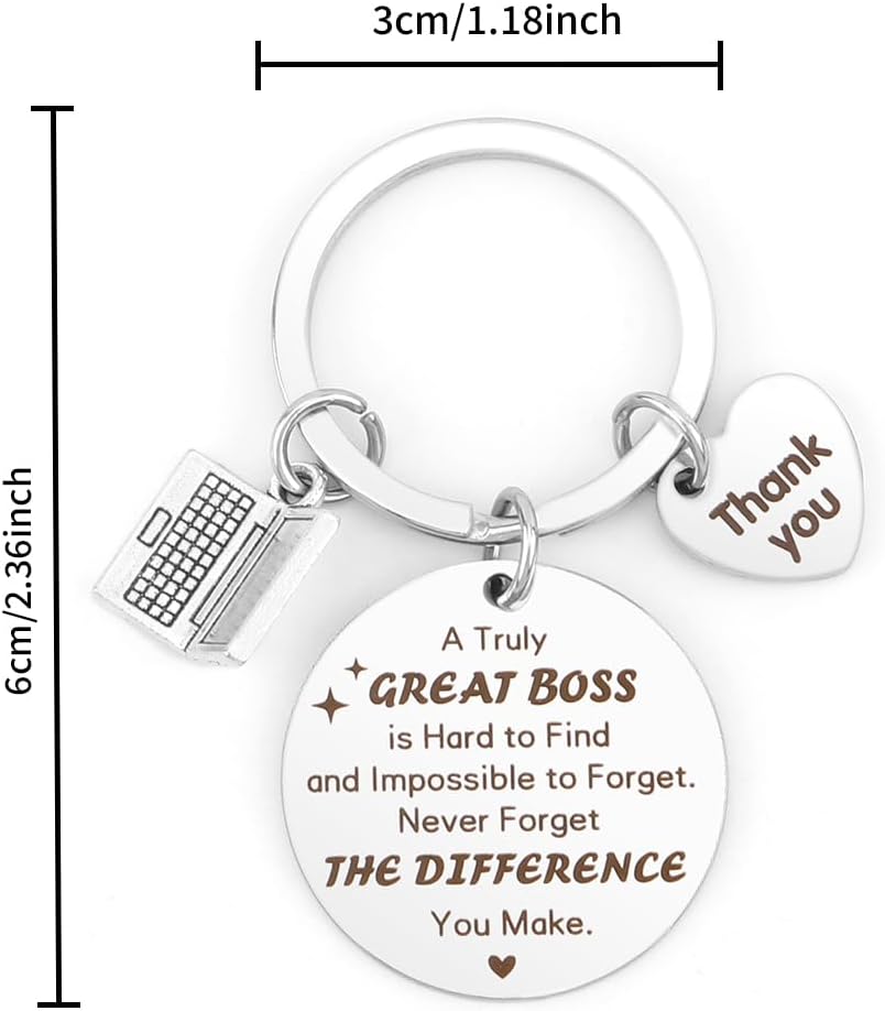 Bosses Day Gifts for Women Boss Gifts Men Keychain,Boss Christmas Gift Appreciation Boss's Day Gift,Thank You Keychain for Bosses Leader Birthday Retirement Farewell Going Away Christmas Thanksgiving - Image 2