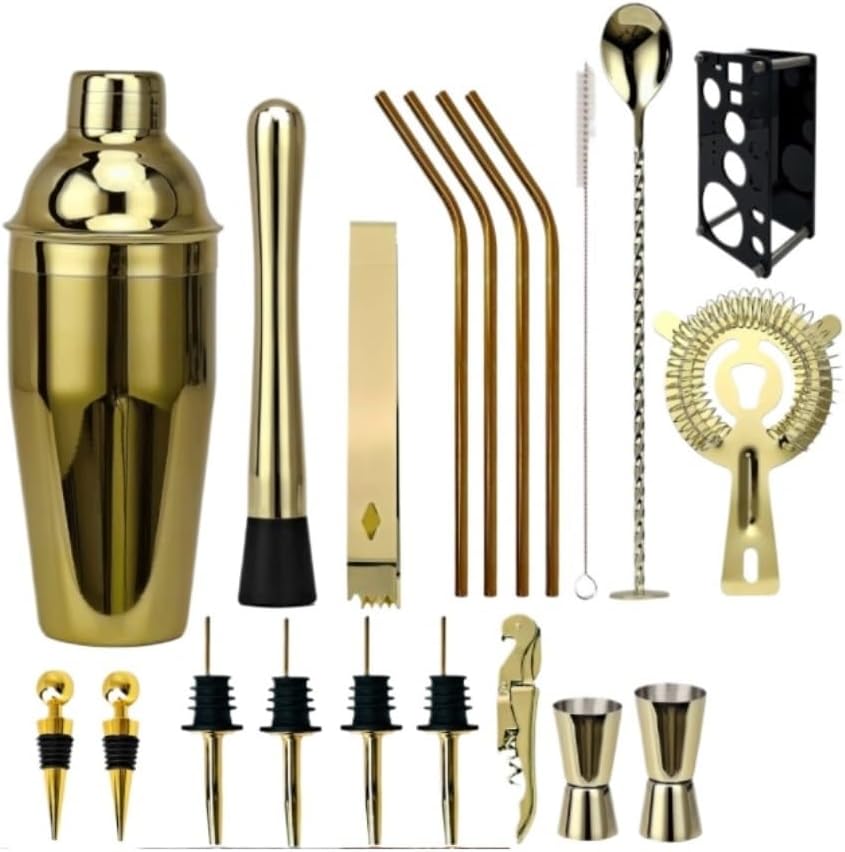 Set de Bar Kit Bartender 20 Pcs Acero Inoxidable Coctelera