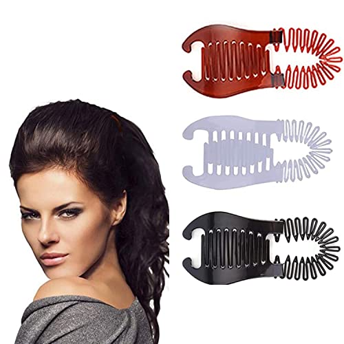 3Pcs Banana Clips Hair For Thick Hair - Banana Hair Clips For Women, Soft Bendable Hair Combs, Flexible Hair Banana Grips Ponytail Holder Hair Comb Hair Accessories (3Xwhite) #TOP1